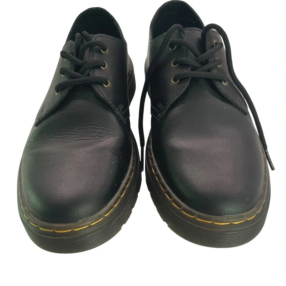 Dr. Martens Womens Chunky Oxford Airwair Leather Lace Up 6 Black‎ Grunge Goth